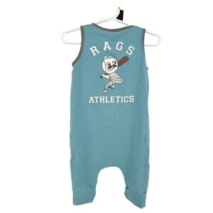 Rags to Riches Cartoon Baseball Athletics Kids Sleeveless Romper 12-18 Months